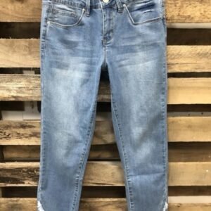 Solid Asymmetric Straight Leg Casual Denim Jeans