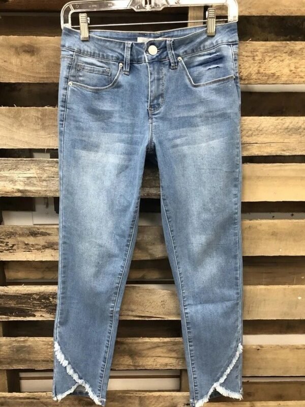 Solid Asymmetric Straight Leg Casual Denim Jeans